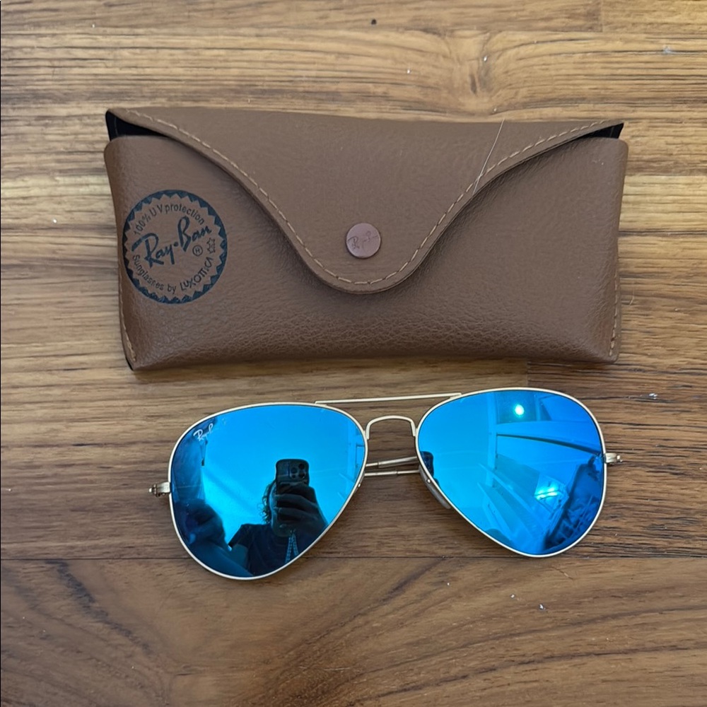 Ray-Ban Polarized Blue Aviator Sunglasses